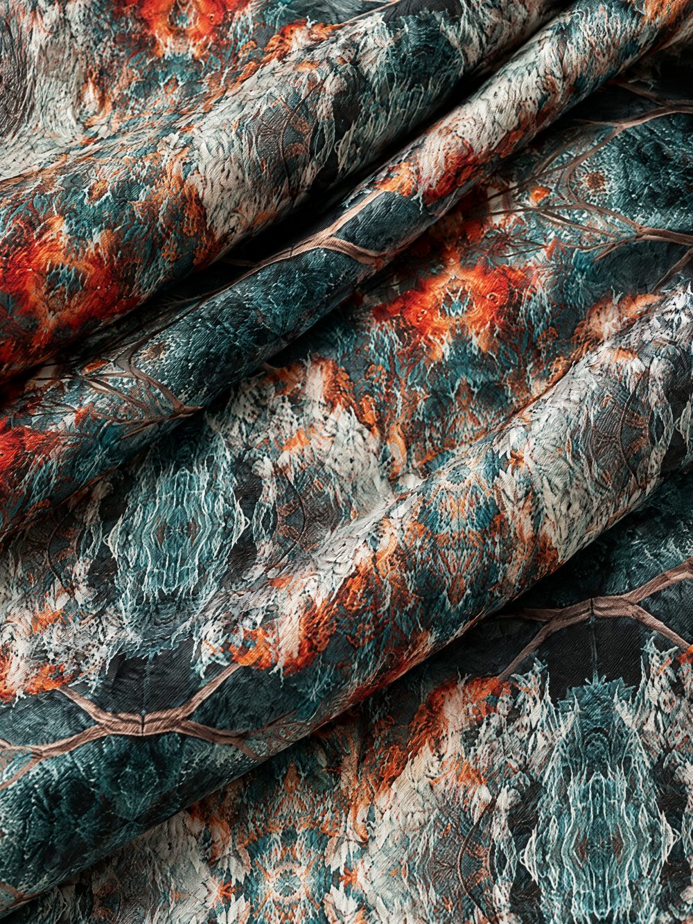 Close-up of A Midsummer Night's Dream printed on folded fabric