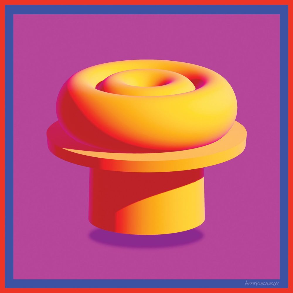 An Orange Chess Piece on a Pink Ground silk scarf