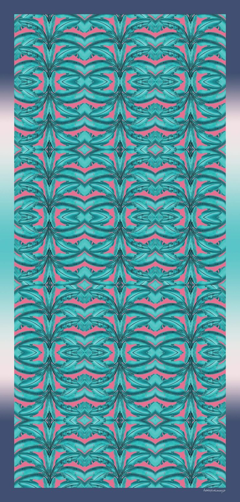 Banana Leaves in Jade and Pink pareo