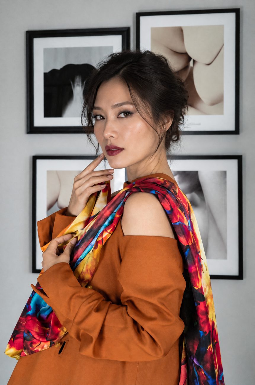 Flowers Radiate Joy silk long scarf, photo 3