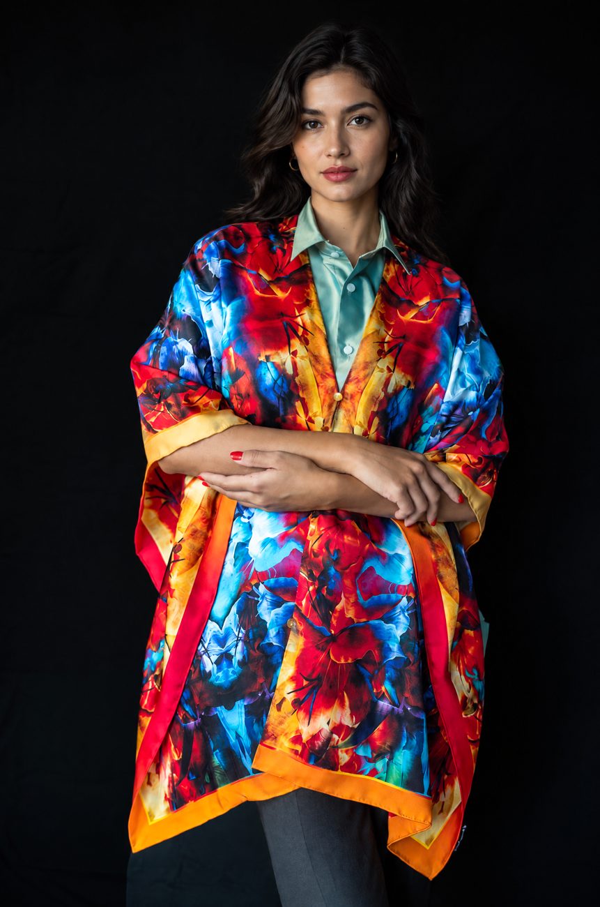 Flowers Radiate Joy silk long scarf, photo 4