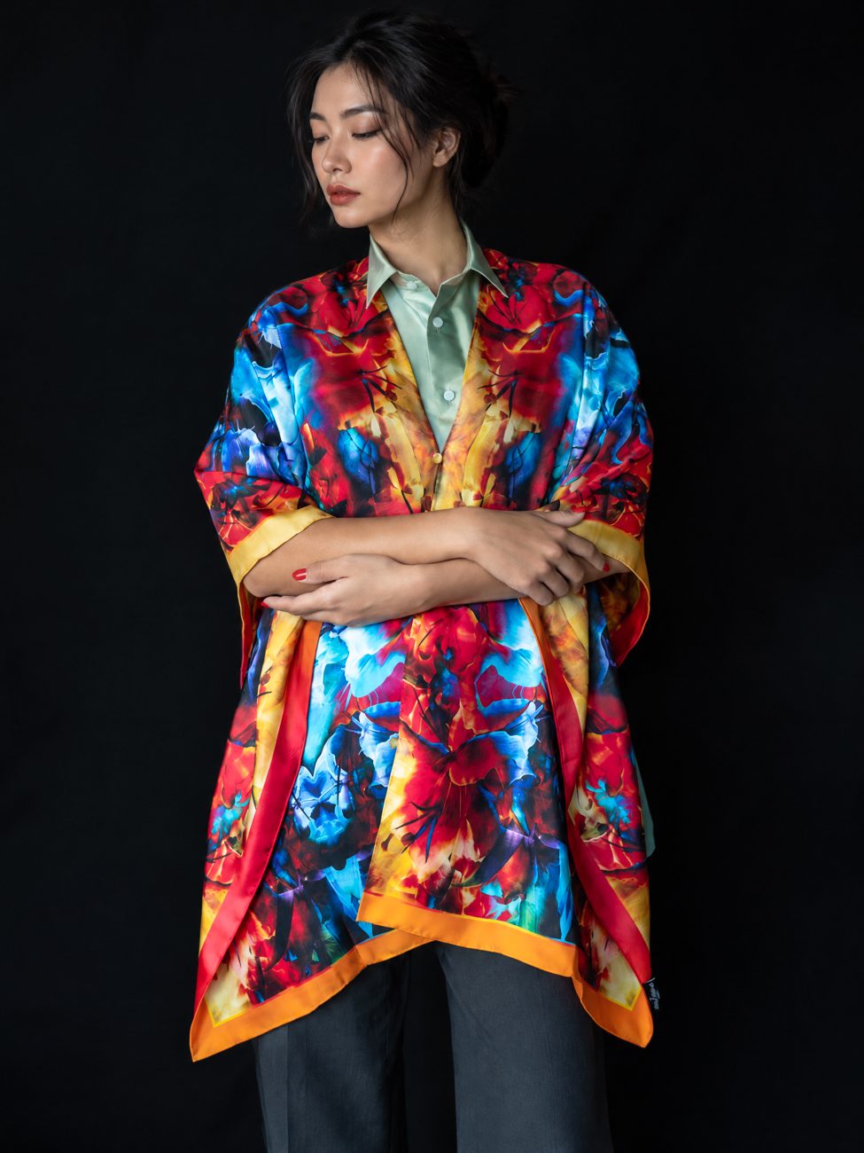 Flowers Radiate Joy silk long scarf, photo 5