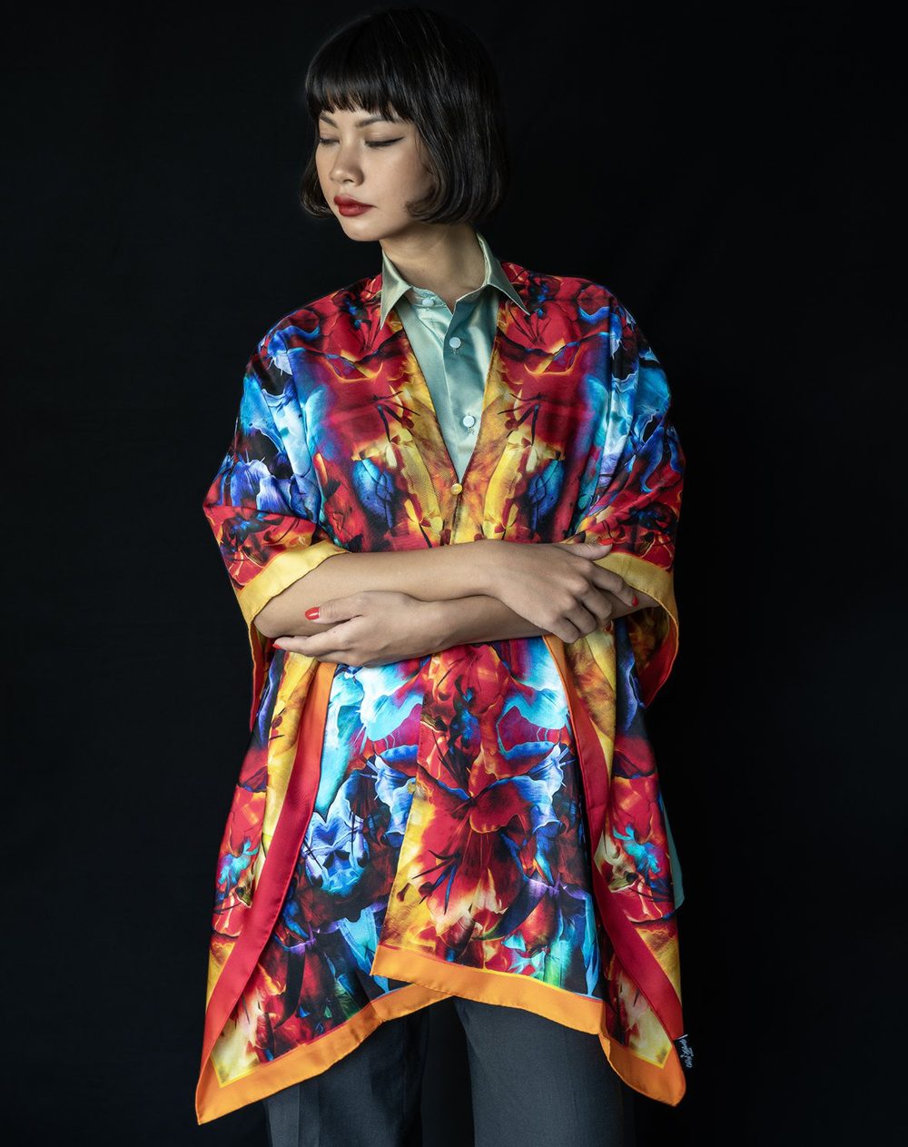 Flowers radiate joy long scarf, photo 5