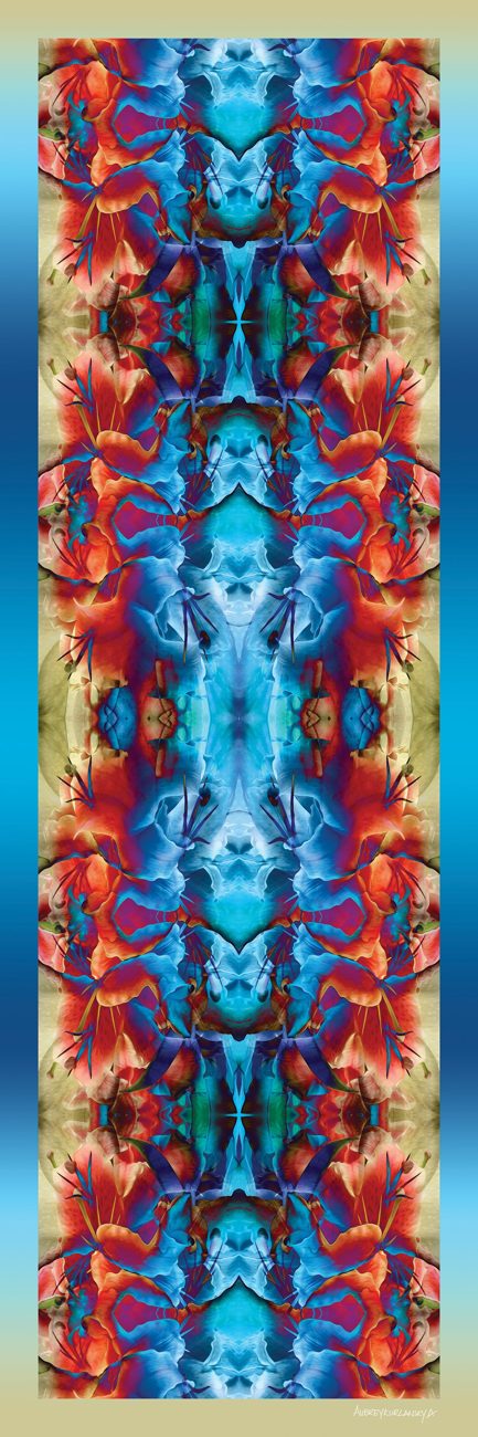 Flowers radiate joy long scarf being worn