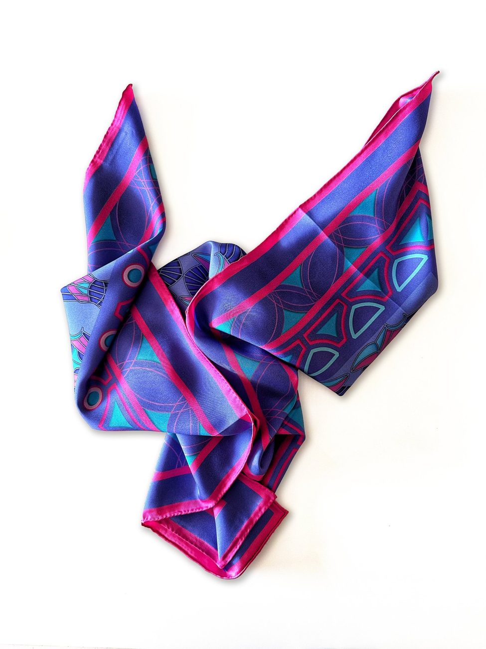 Horses on Parade, Violet Ground silk scarf, photo 3