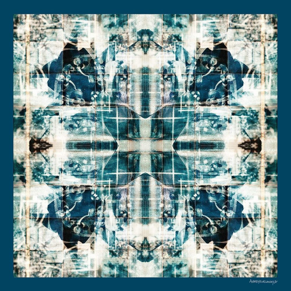 Like a Peacock Hidden in the Tiles silk scarf