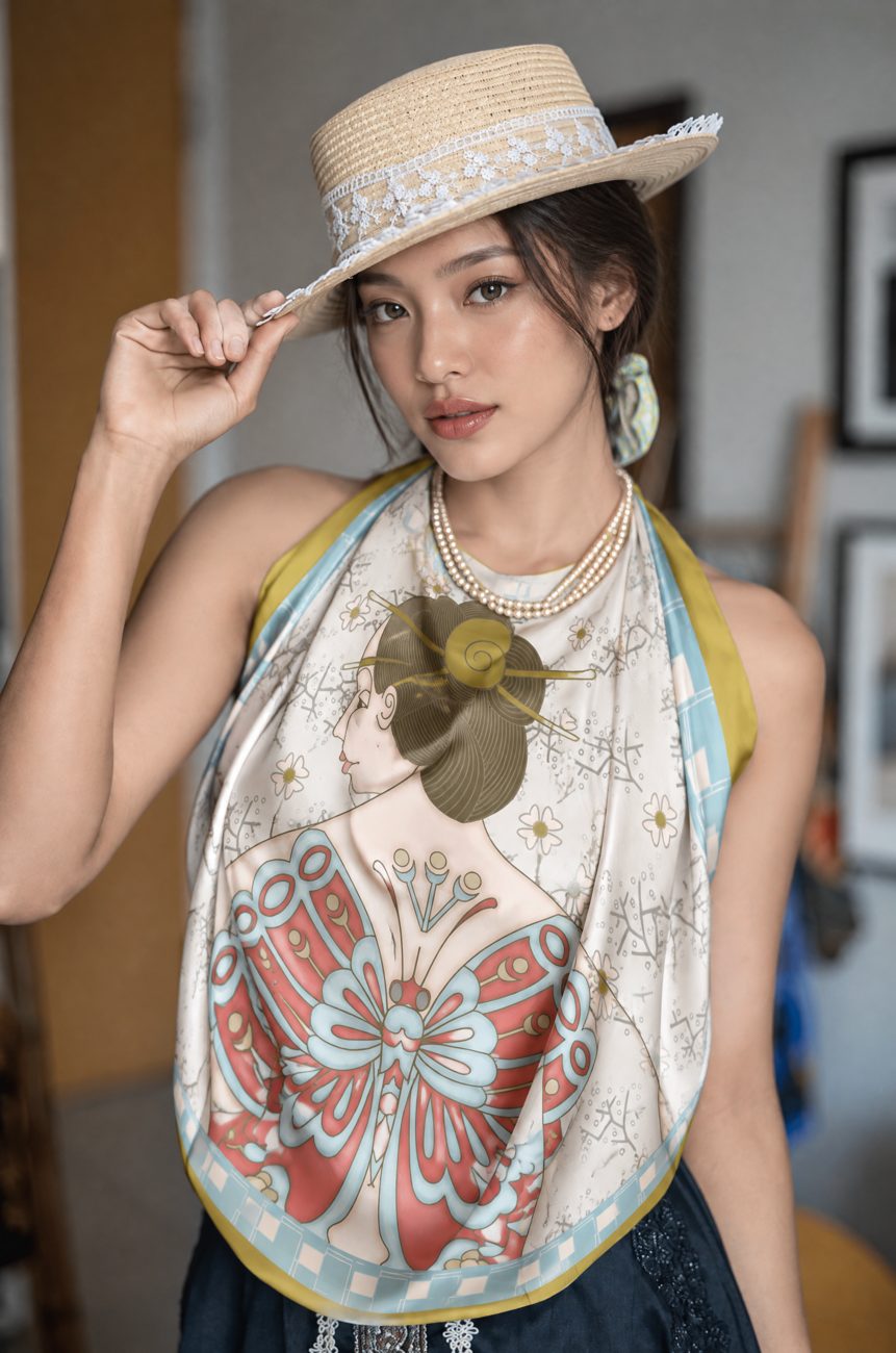 Madama Butterfly silk scarf, photo 3