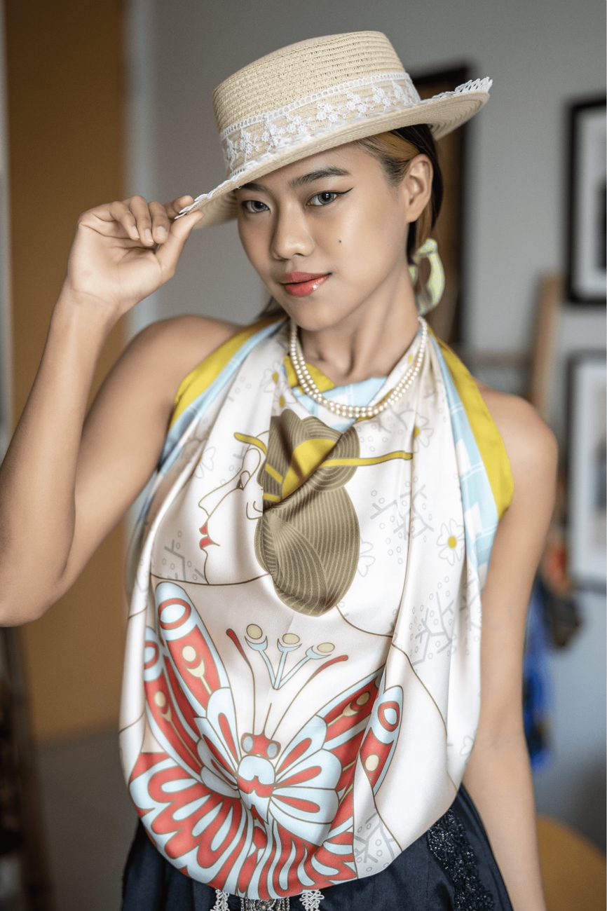 Madama Butterfly silk scarf, photo 3