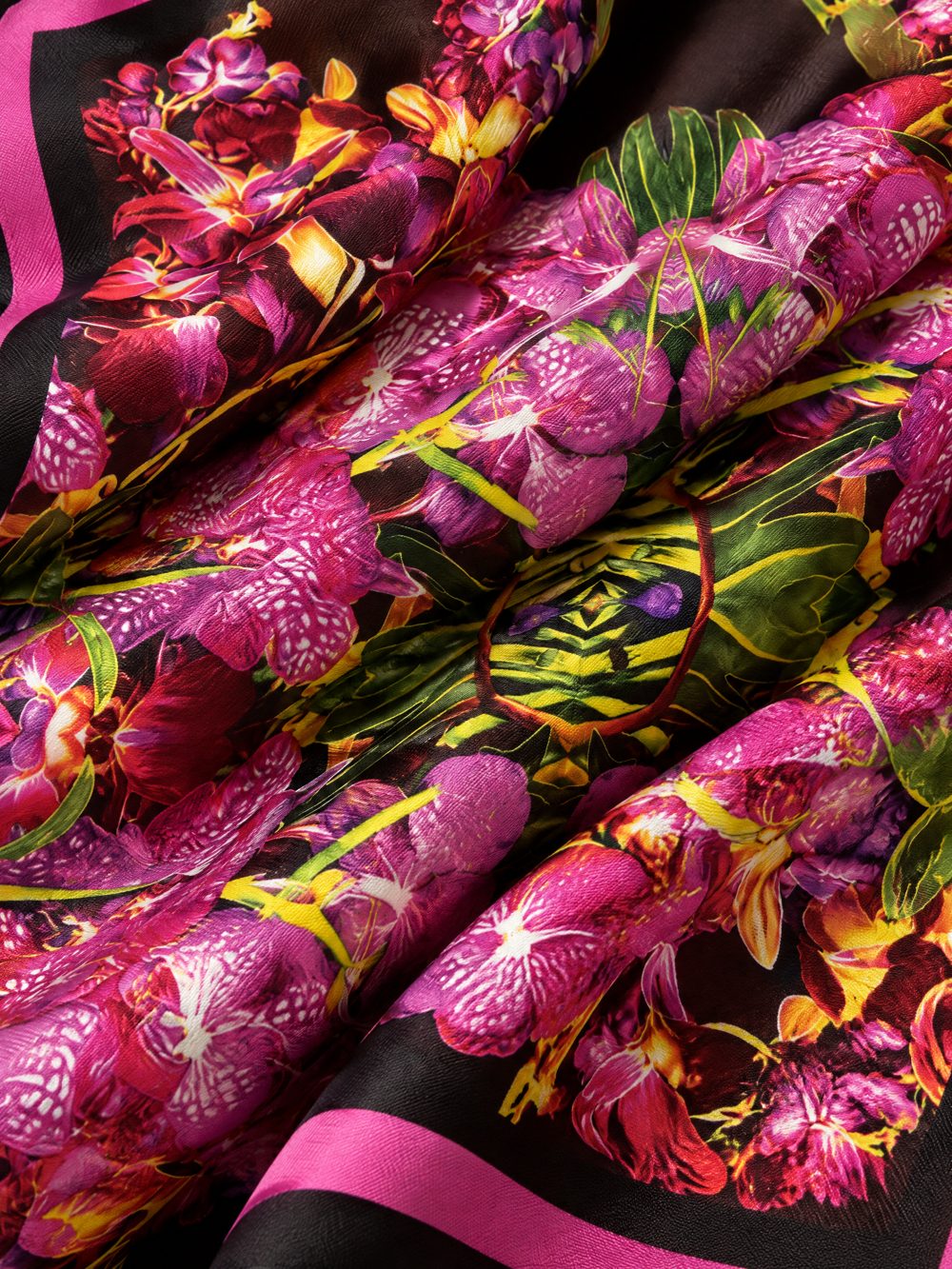 Close-up of Summer Daydream printed on folded fabric