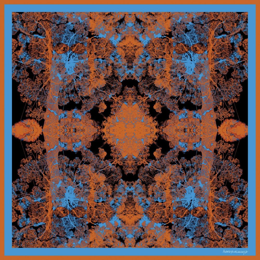 The Forest Glows at Night silk scarf