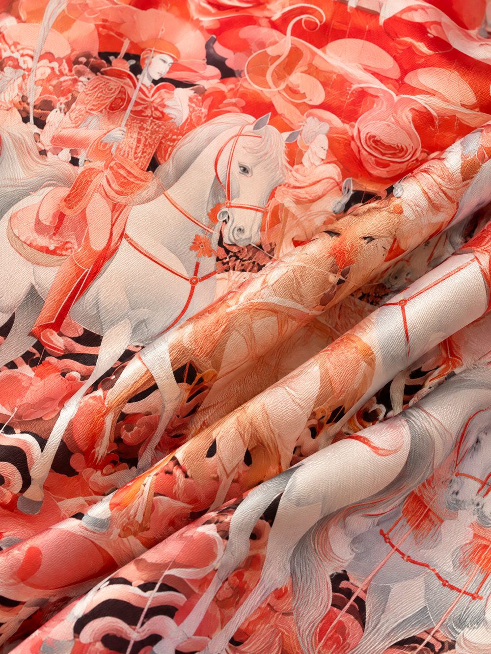 Close-up of Tales of the Red Planet 1: The Gathering printed on folded fabric