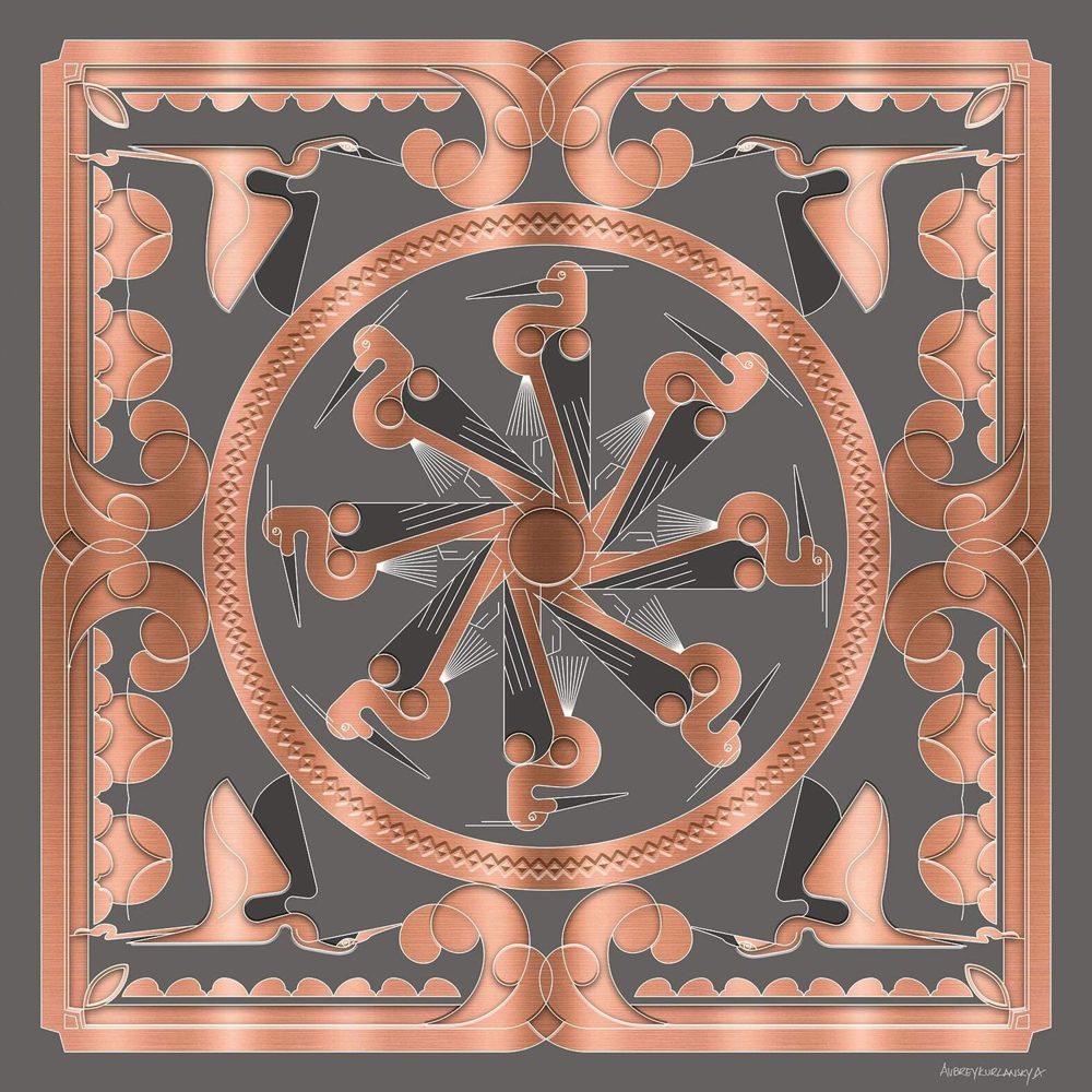 The Heron's Flight silk scarf