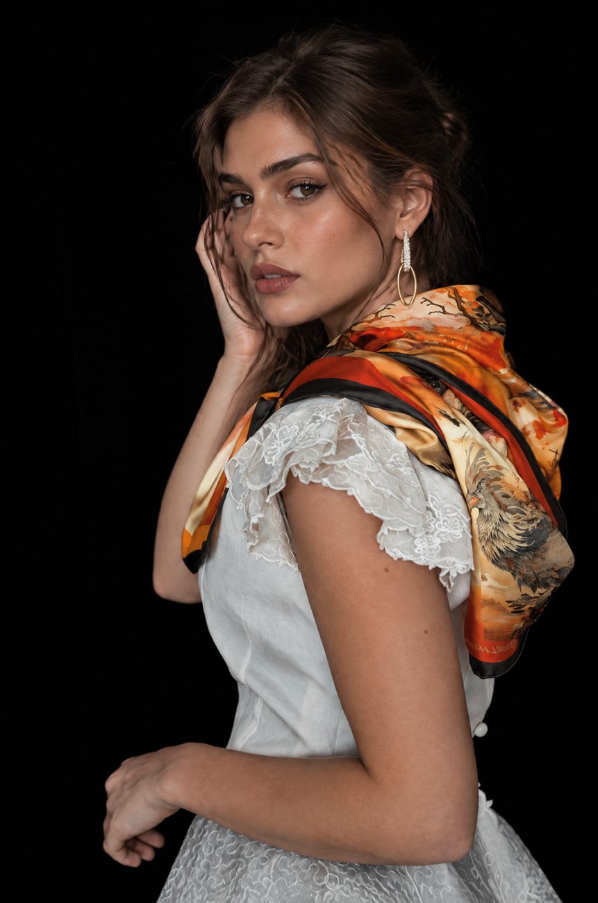 The Phoenix Aflame silk scarf, photo 3