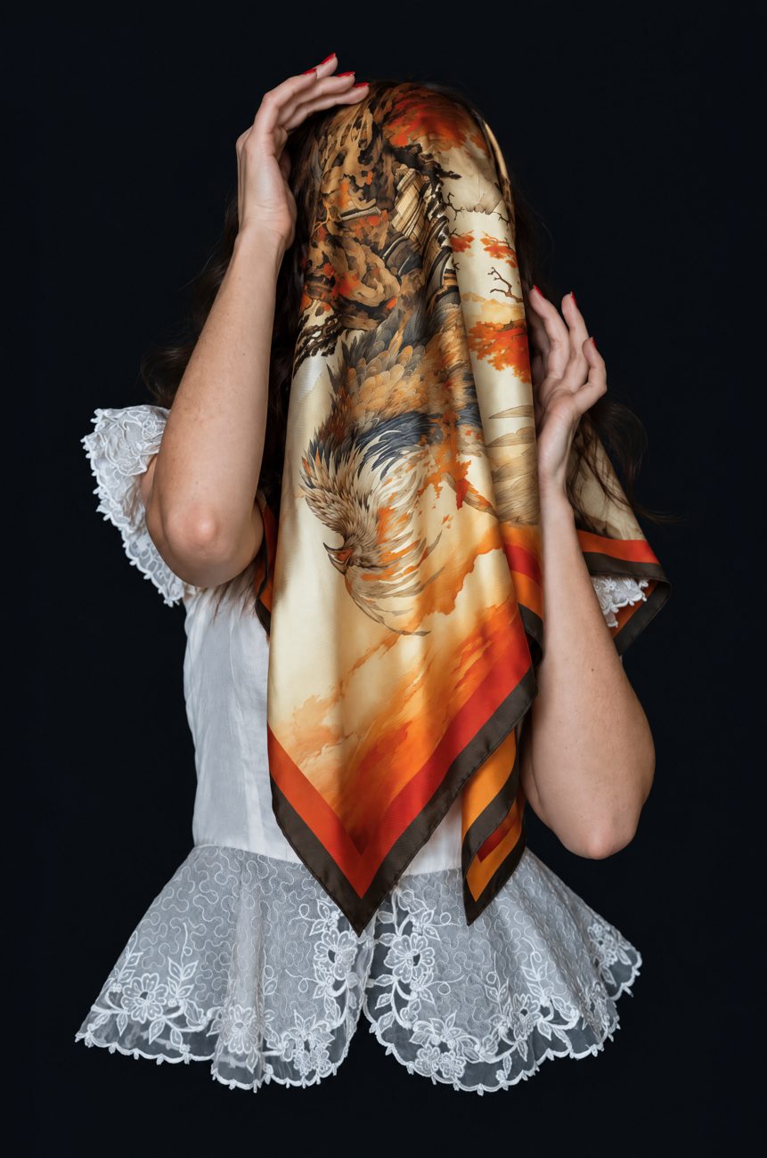 The Phoenix Aflame silk scarf, photo 4