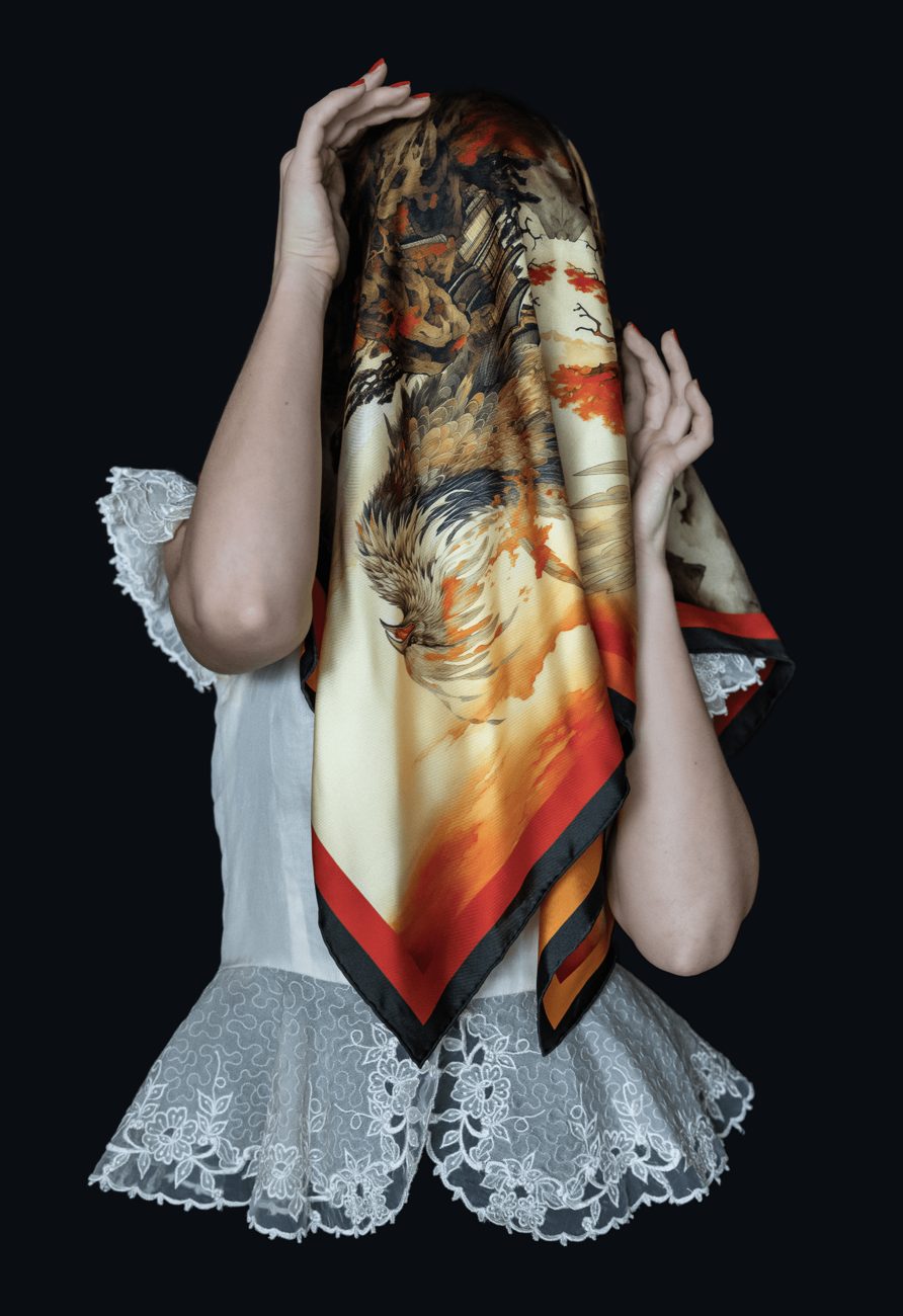 The Phoenix Aflame silk scarf, photo 4
